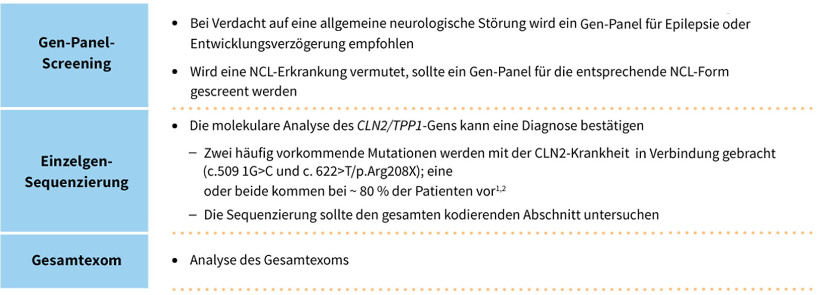 Molecular testing of CLN2/TPP1 gene